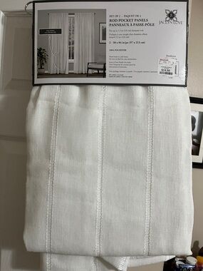 White Rod Pocket Curtain Panel - Set of 2
